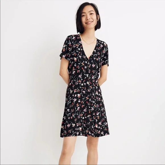 madewell black floral dress Women's MAC Duggal Embellished Trumpet Gown, Size 8 main image 0